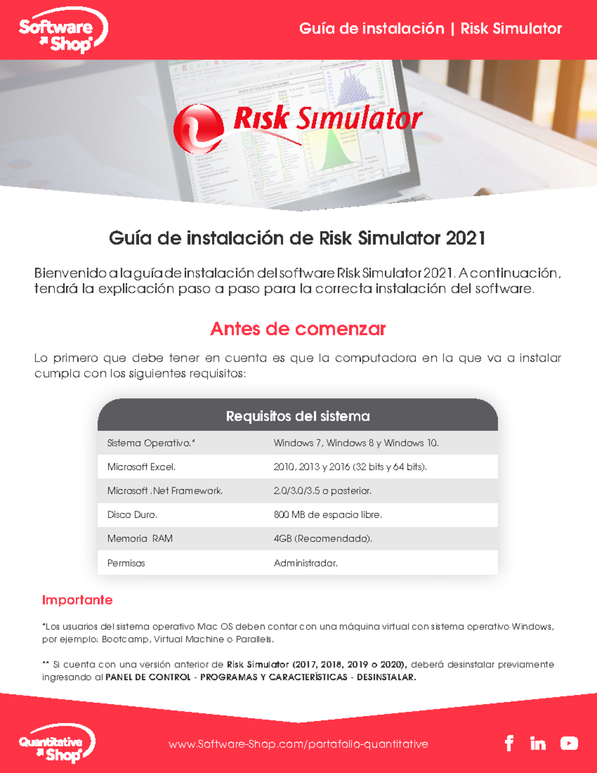 Guía de Instalación del Software Risk Simulator 2021 - Studocu
