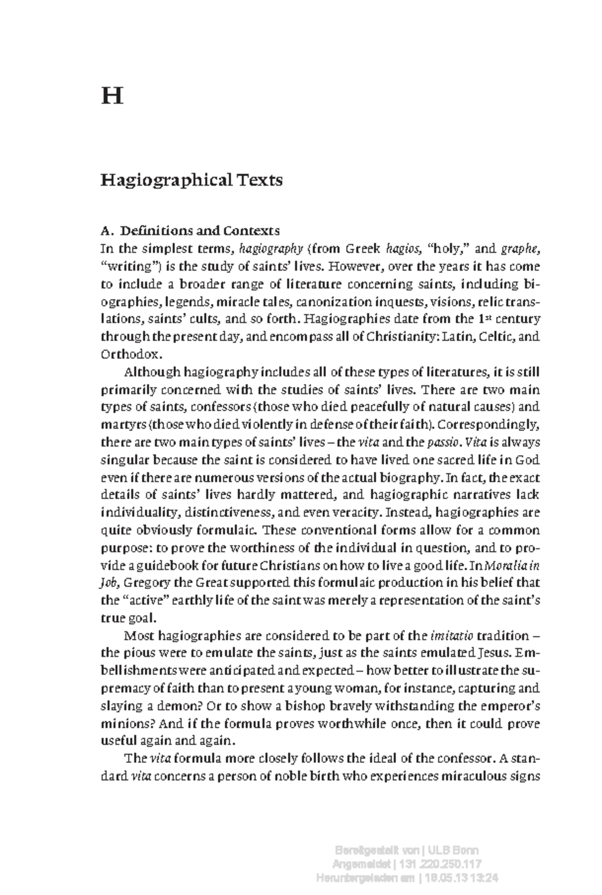1798 Hagiographical Texts: Summary and Insights on Medieval Hagiography ...