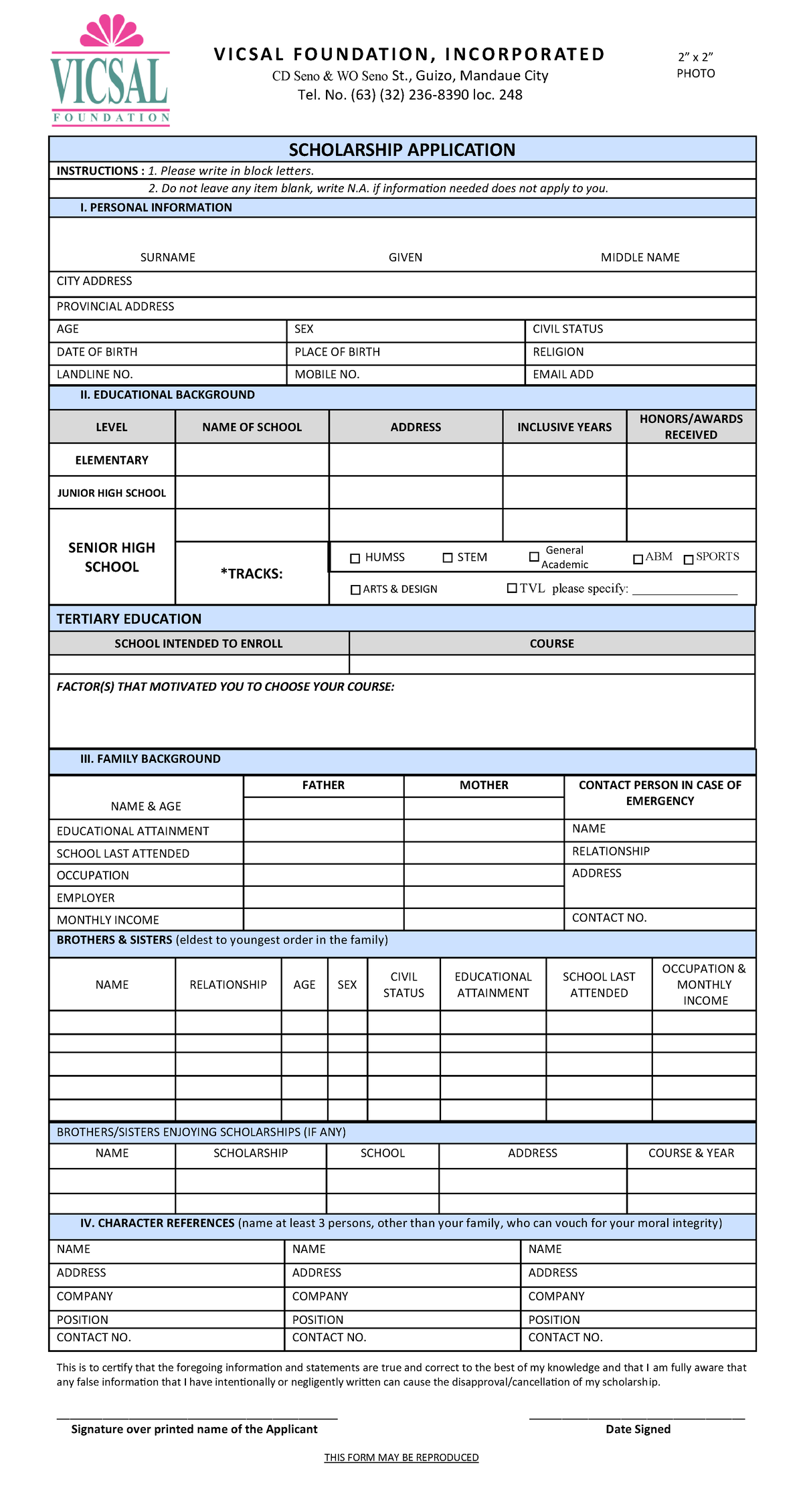 2025 - Scholarship Application Form Guidelines and Requirements - Studocu