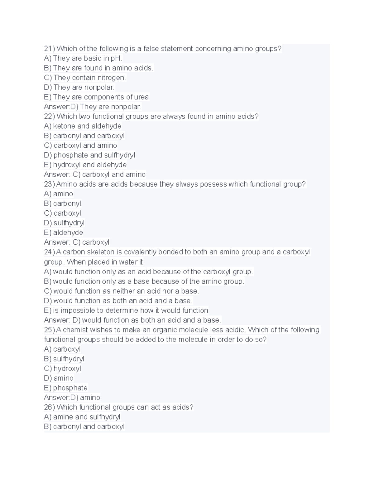 Bio 101 test 1 practice questions - Which of the following is a false ...