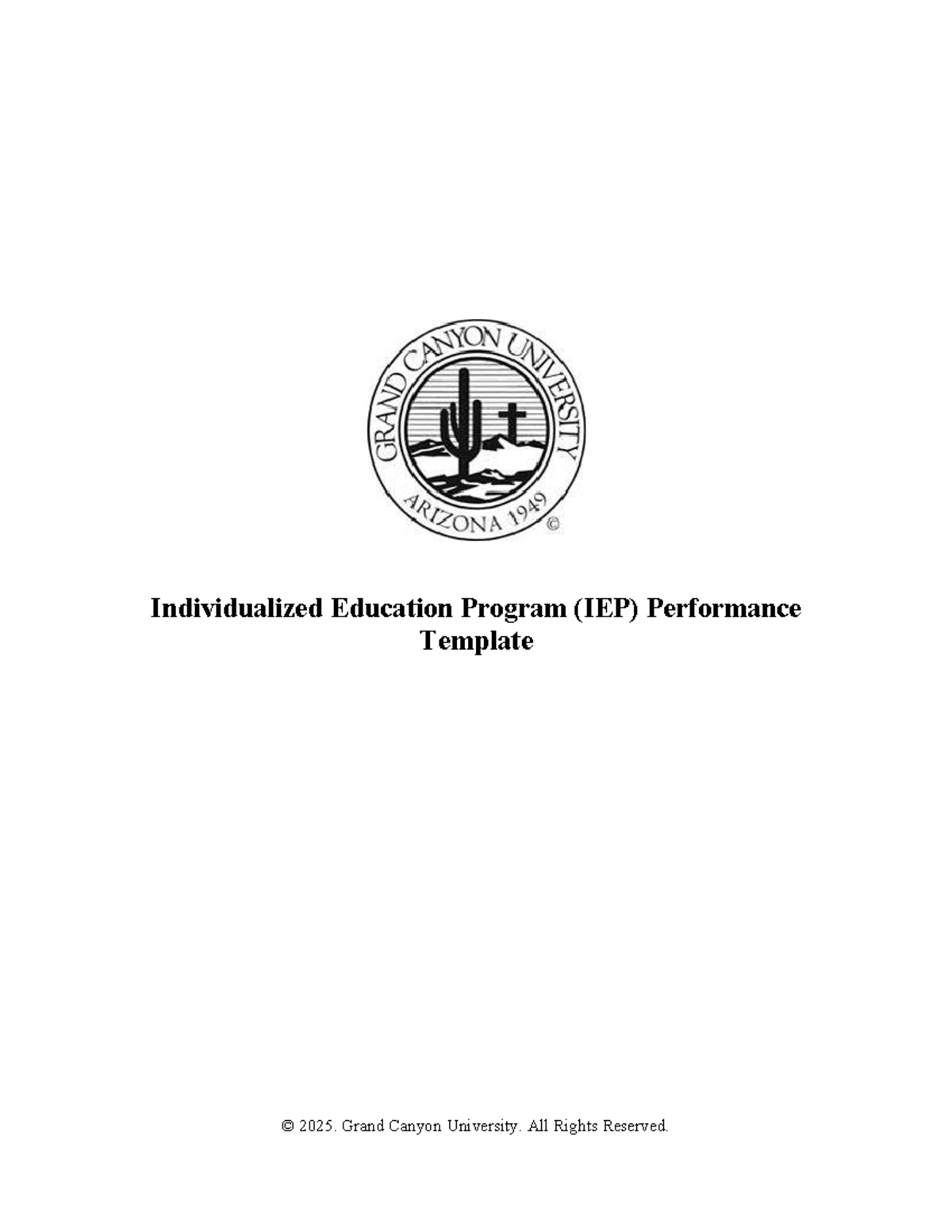 IEP Performance Template Overview - Week 5 (EDU 2025) - Studocu