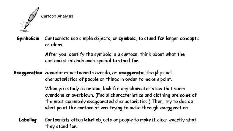 Cartoon Analysis Guide: Understanding Symbolism & Techniques - Studocu
