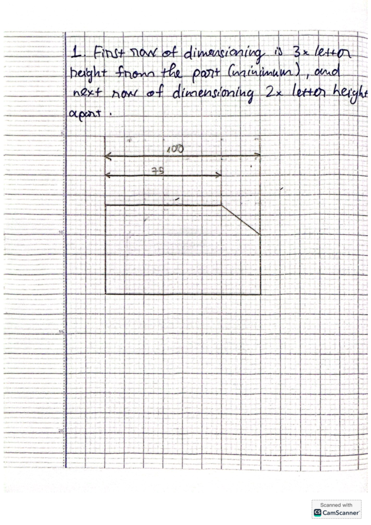 Dimensions for engineering - 1. First now of dimensioning is 3x lettor ...