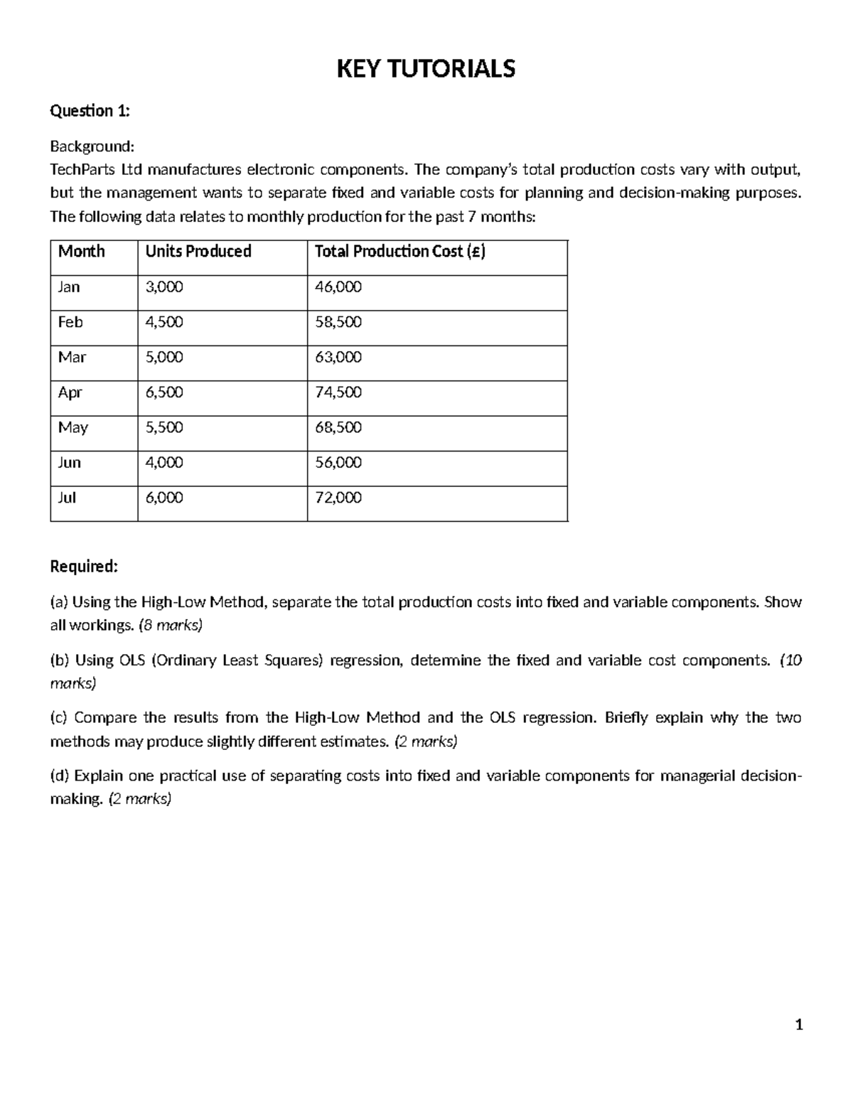 KEY TUTORIALS: Cost Analysis & Investment Appraisal Techniques - Studocu