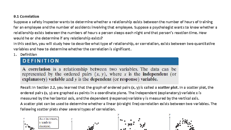 FALL2025 MAT150 LIU: Understanding Correlation and Scatter Plots - Studocu