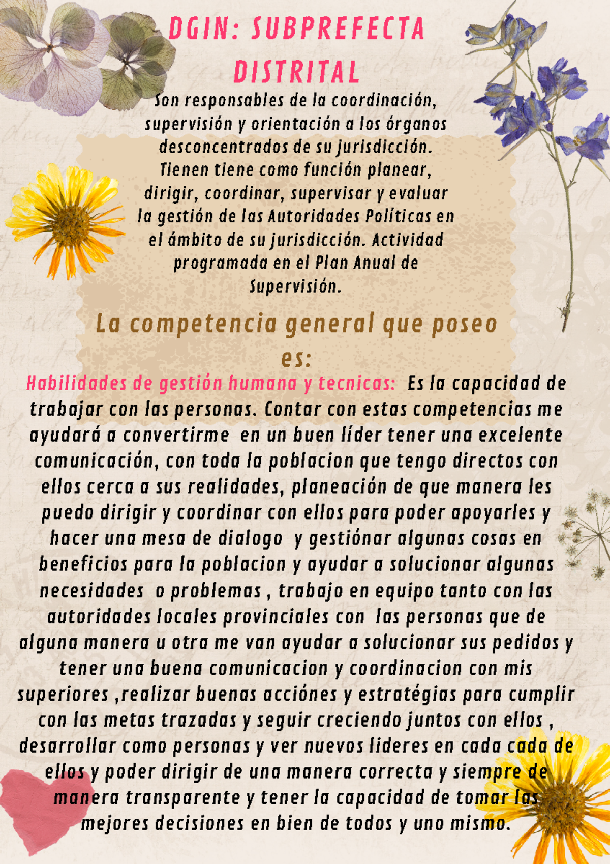 Competencias Gerenciales en la Coordinación Distrital DGIN - Studocu