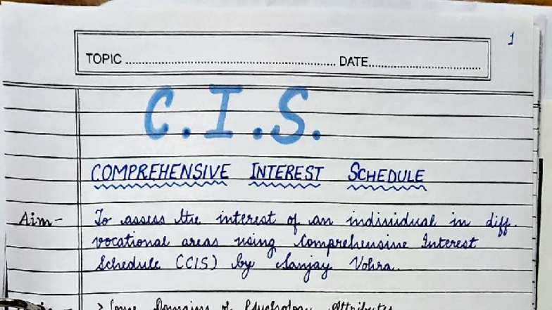 C.I.S. Comprehensive Interest Schedule: Sample Report Analysis - Studocu