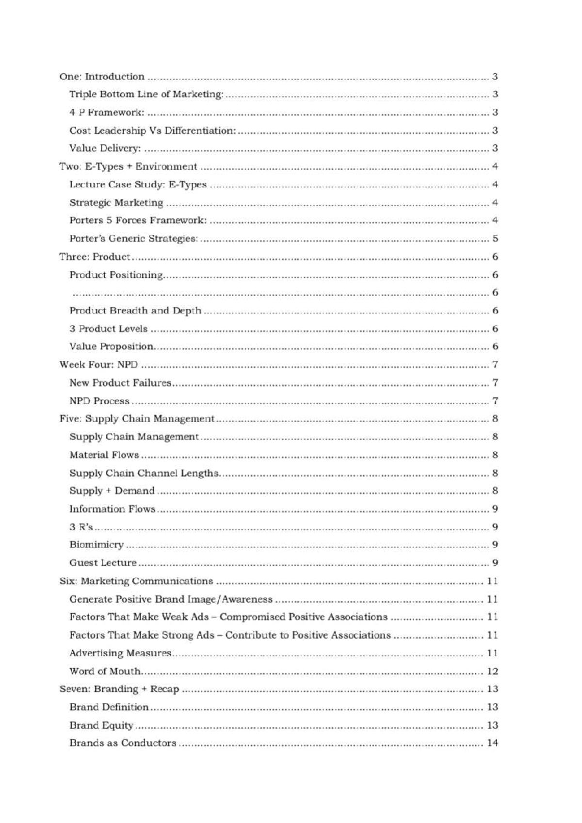 MKTG3306 Final Exam Comprehensive Study Notes - Studocu