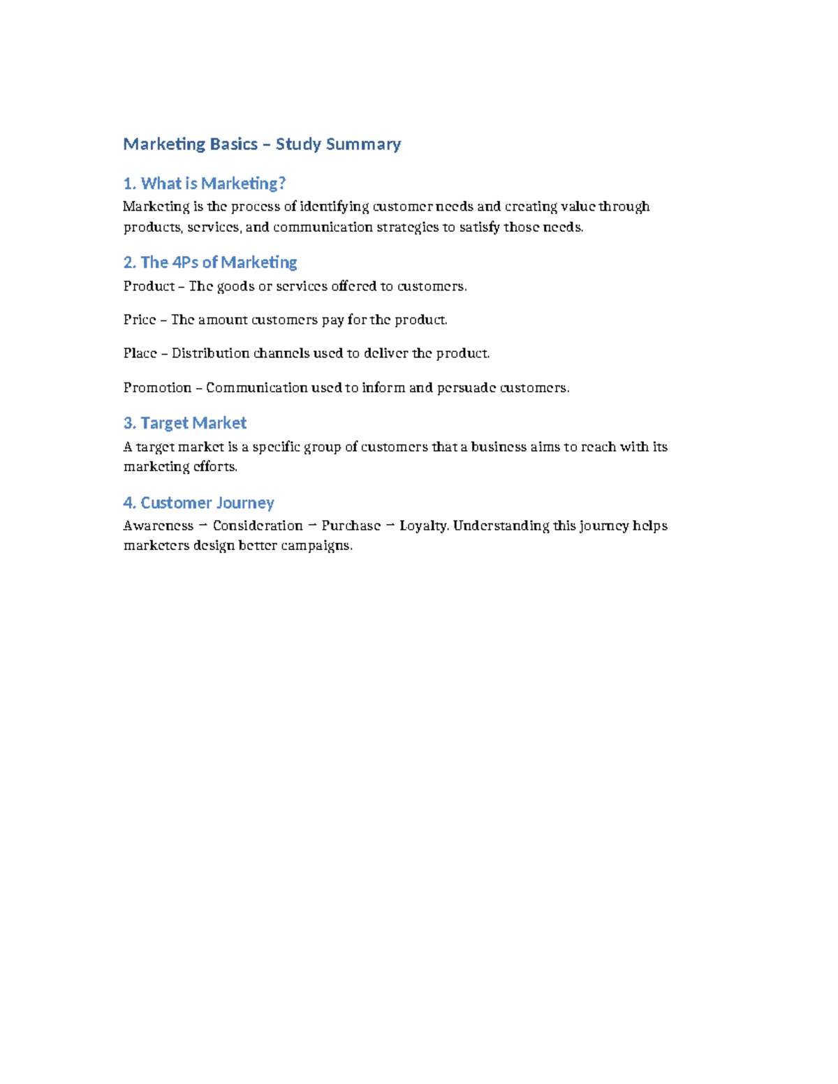MKT 101: Marketing Basics Study Summary and Key Concepts - Studocu
