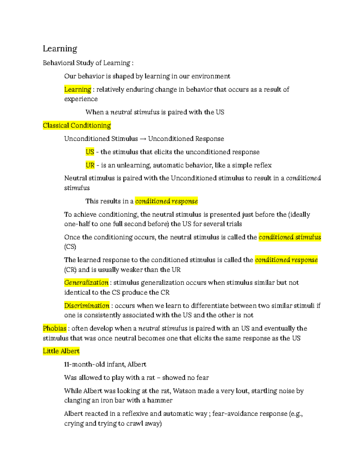 PSY 101 - Exam 2 Study Guide: Learning, Motivation, and Stress - Studocu