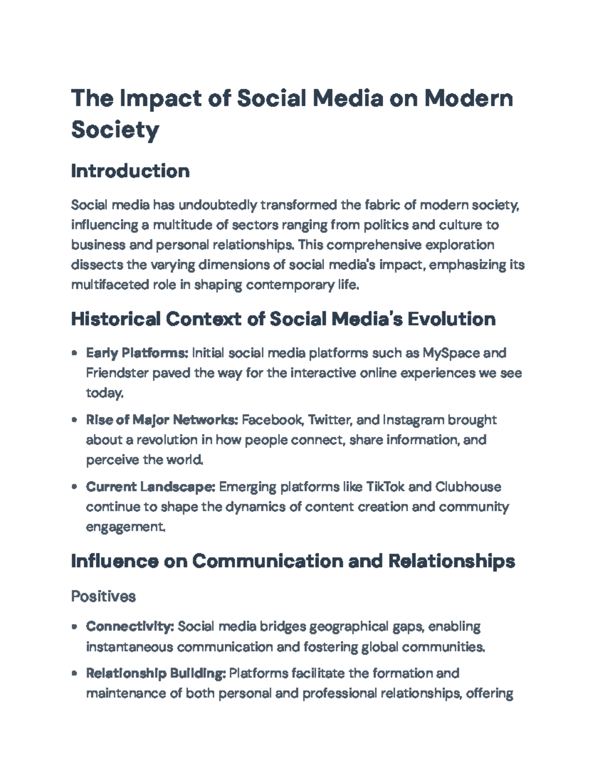 The Impact of Social Media on Modern Society: An In-depth Analysis ...