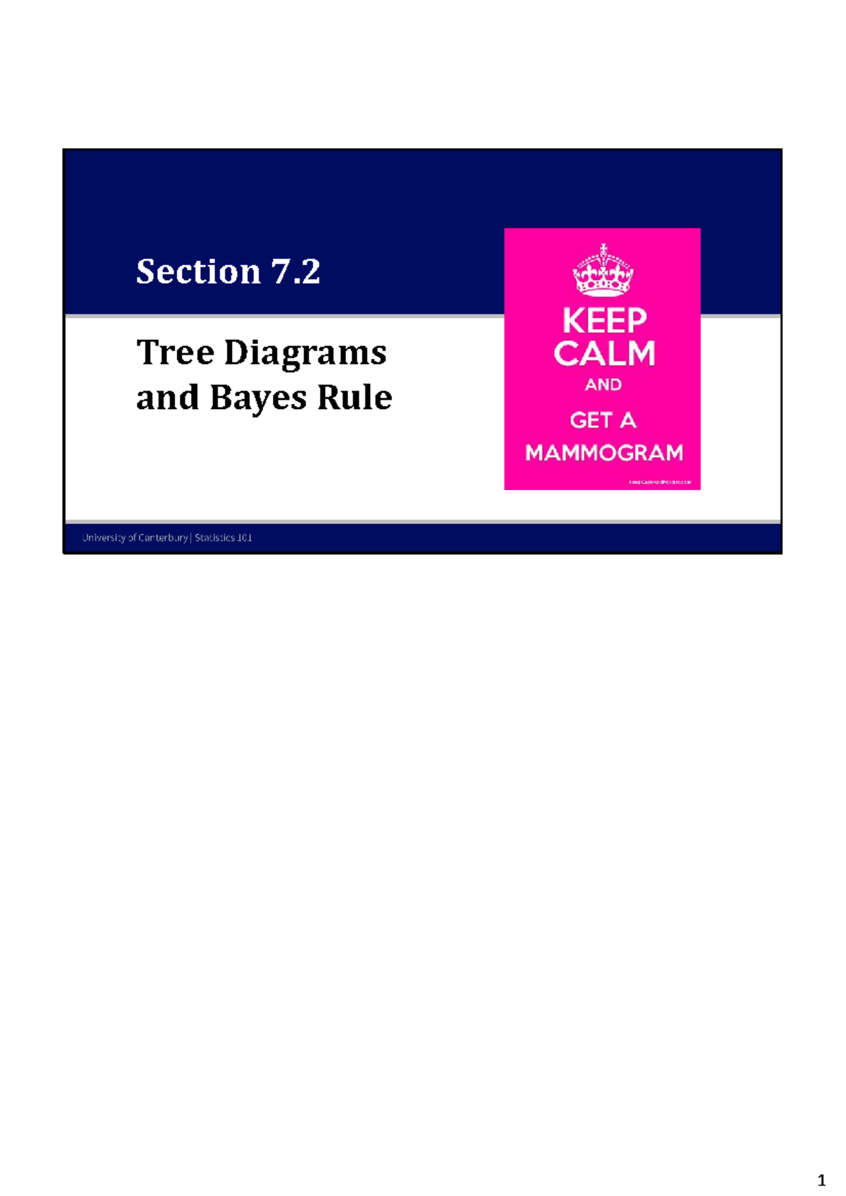 STAT101 - 7.2 - Tree Diagrams and Bayes' Rule Lecture Notes - Studocu