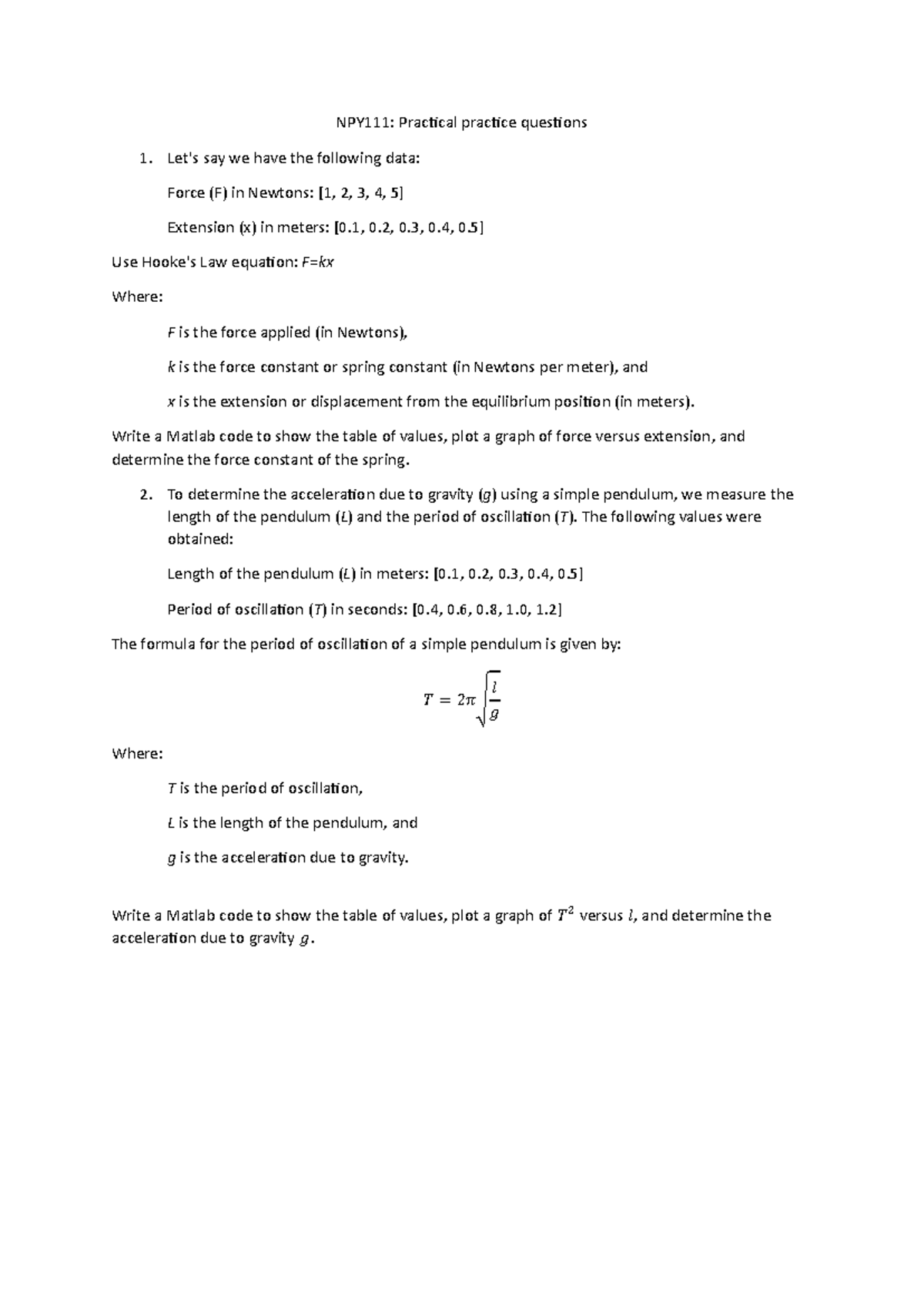NPY111 - Practical Practice Questions - NPY111: Practical practice ...