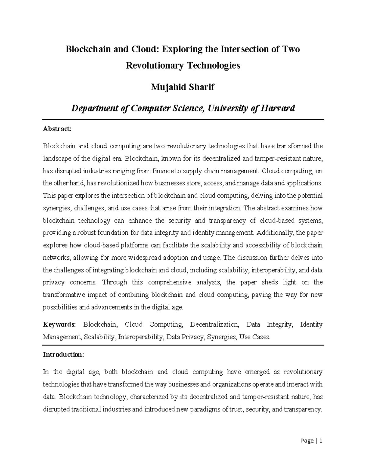 CS 4.2: Integration of Blockchain and Cloud Computing in Digital ...