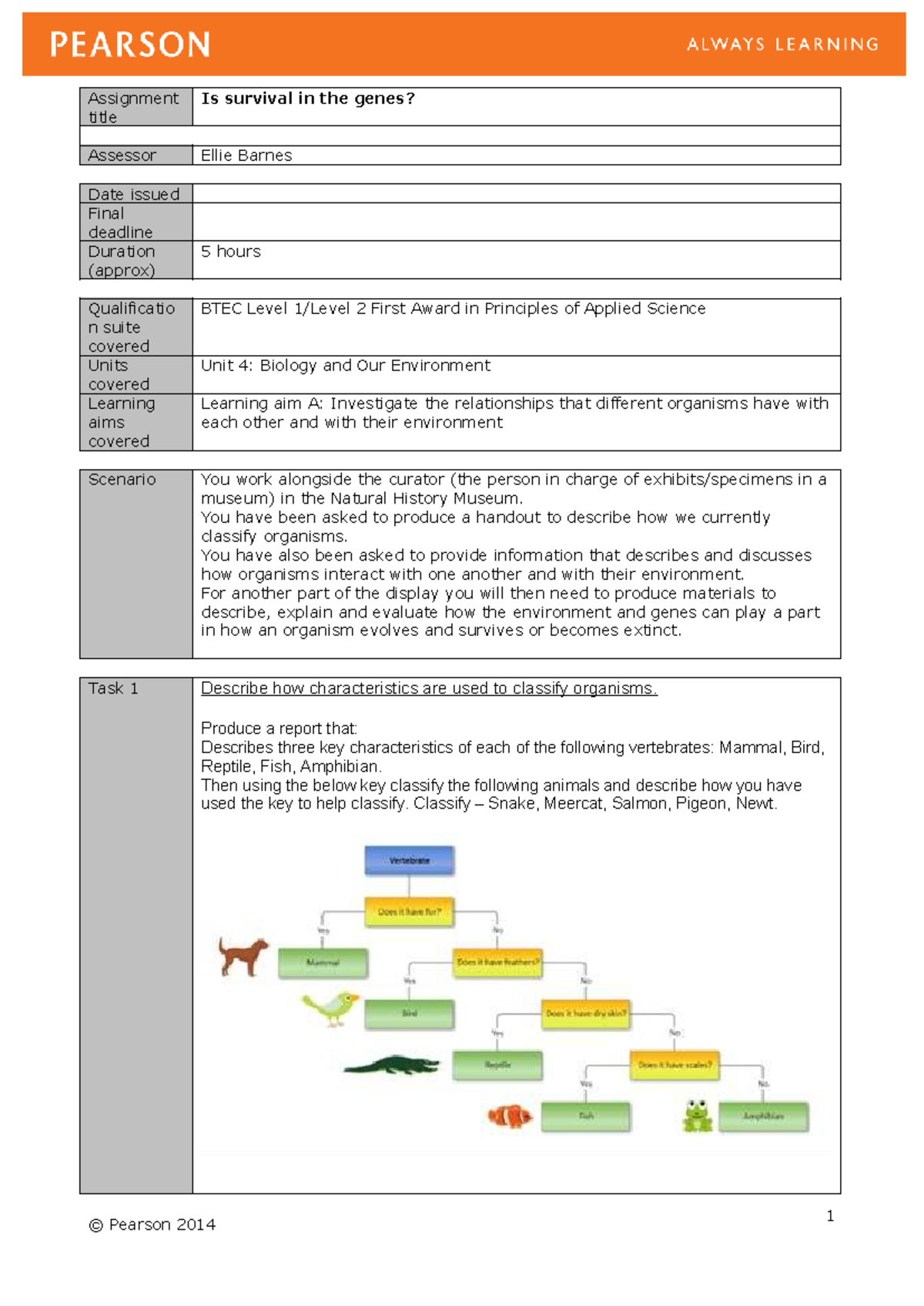 4a final Alina Khan - applied science - Assignment title Is survival in ...