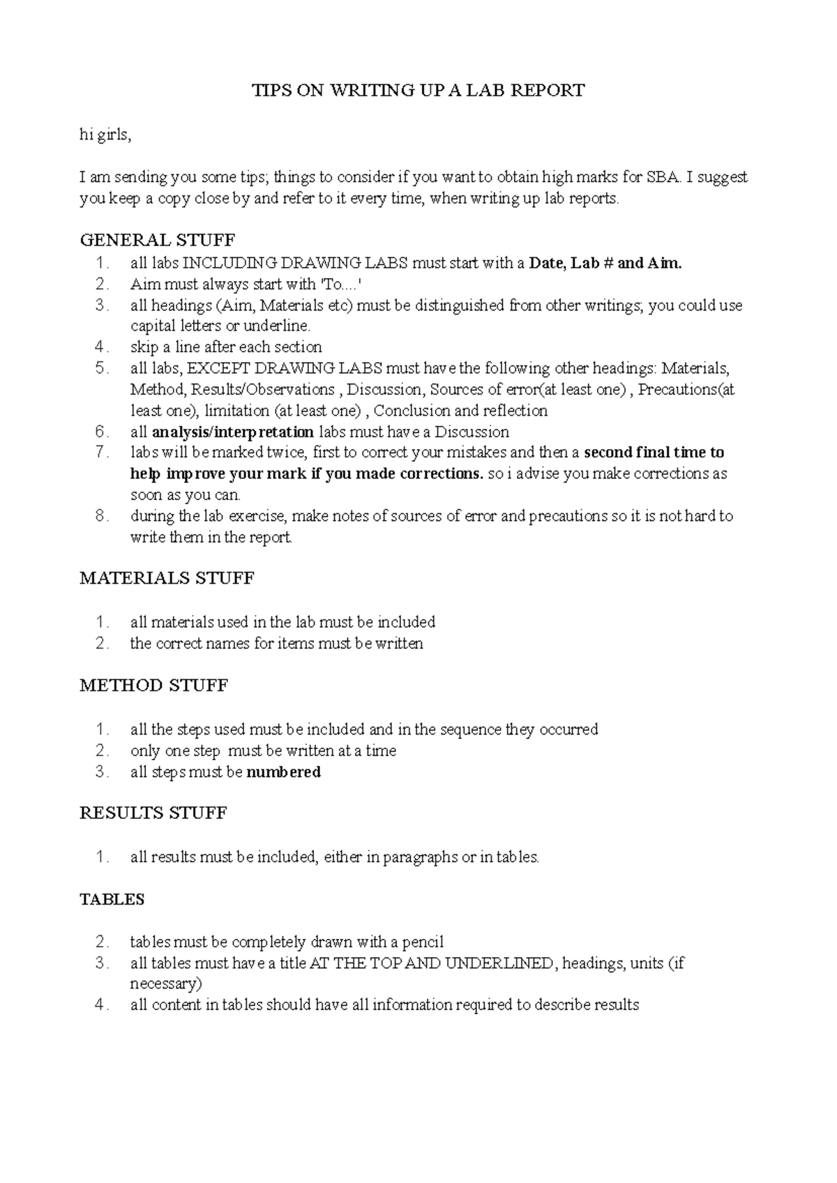 Lab Report Writing Tips for High Marks in SBA - Studocu
