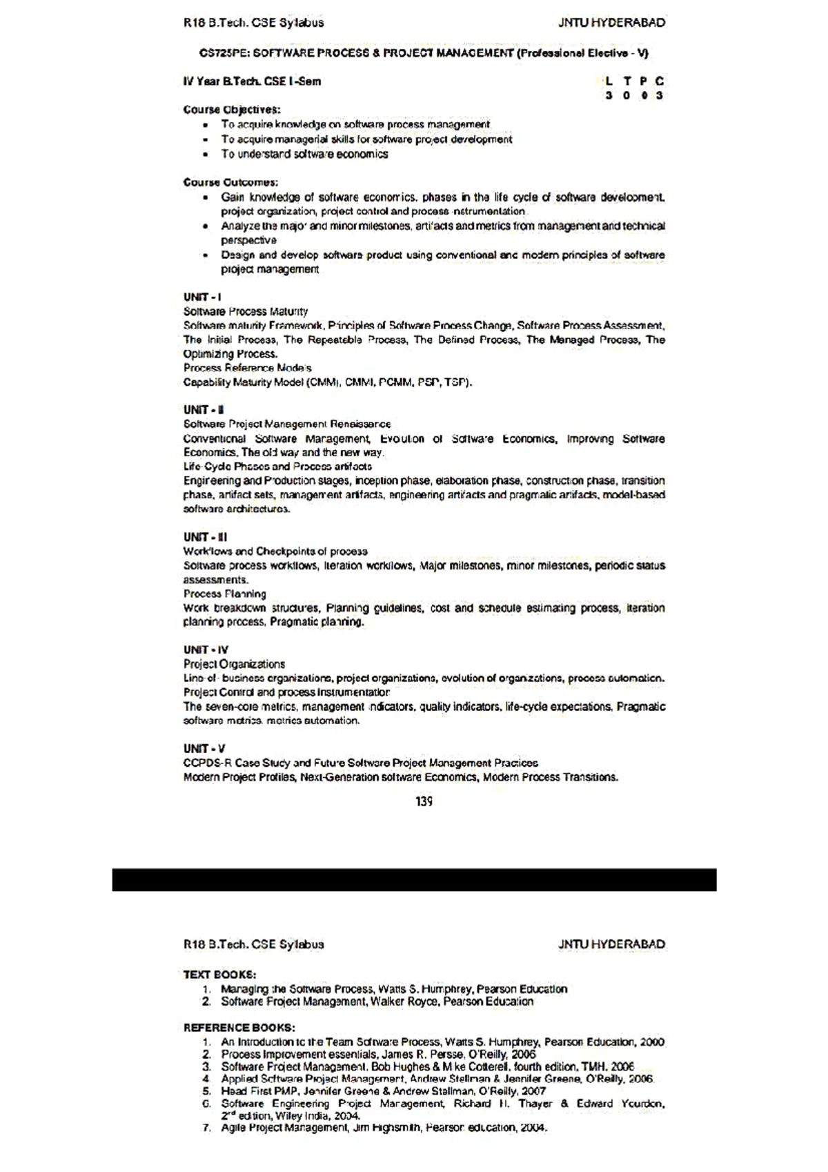 SPPM Syllabus - R18 B. CSE Syllabus JNTU HYDERABAD CS725PE: SOFTWARE ...
