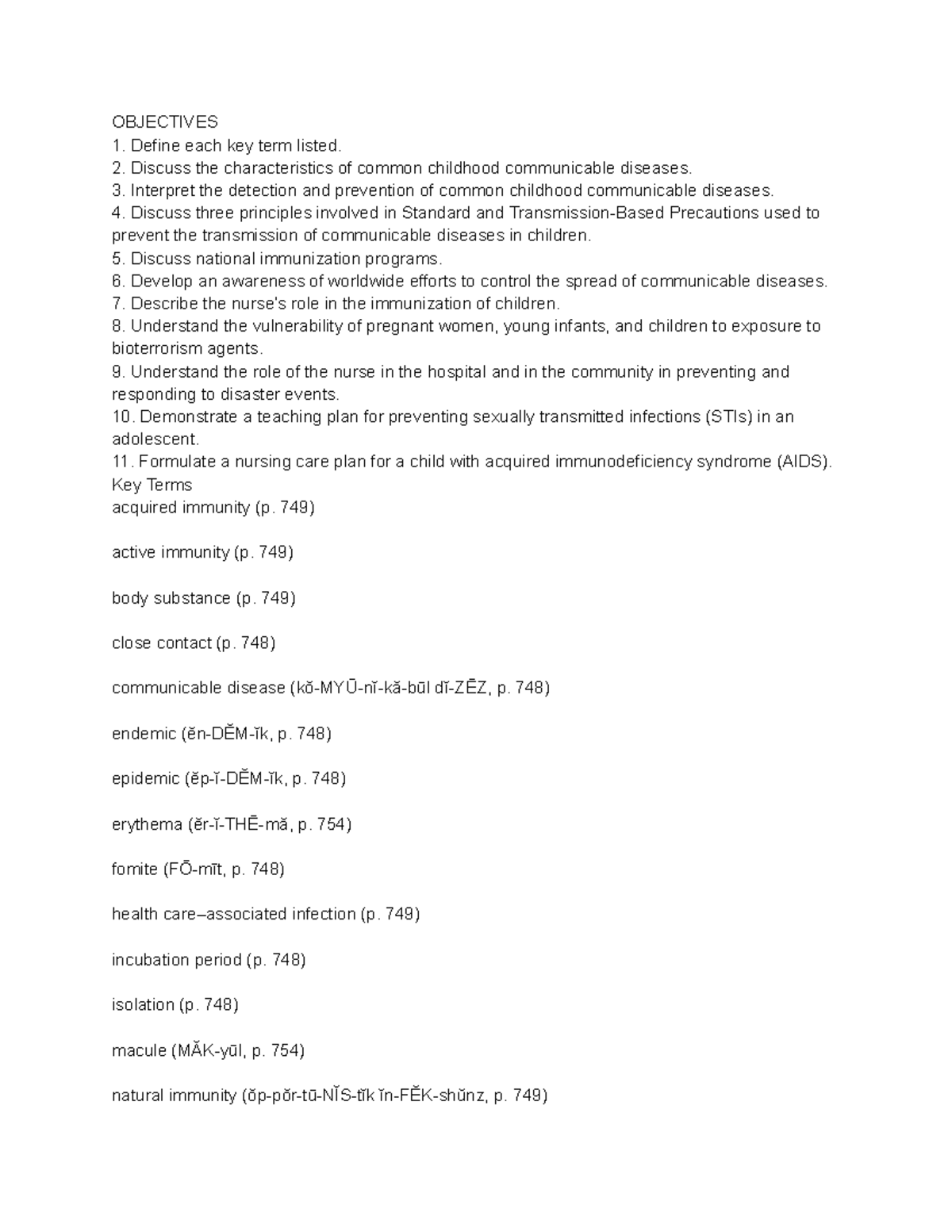 Childhood Communicable Diseases: Key Terms & Nursing Care (NURS 101 ...