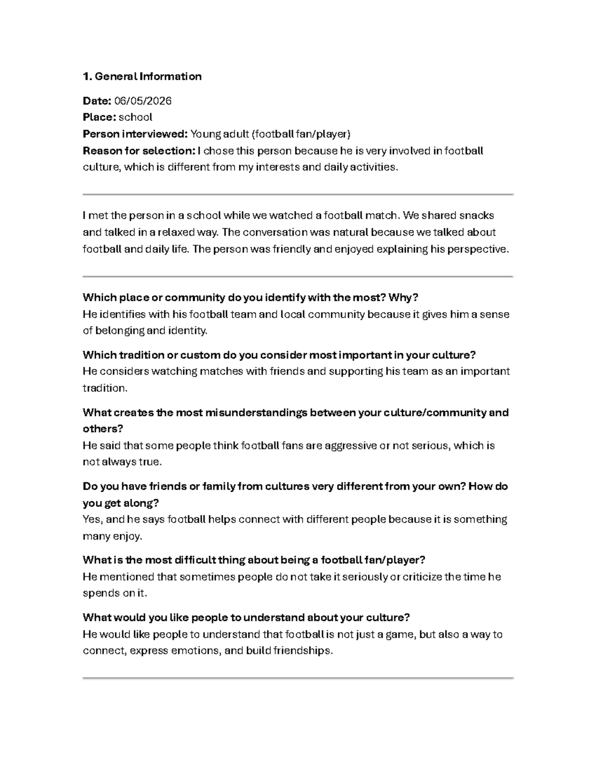 1. Interview Insights: Understanding Football Culture and Identity ...