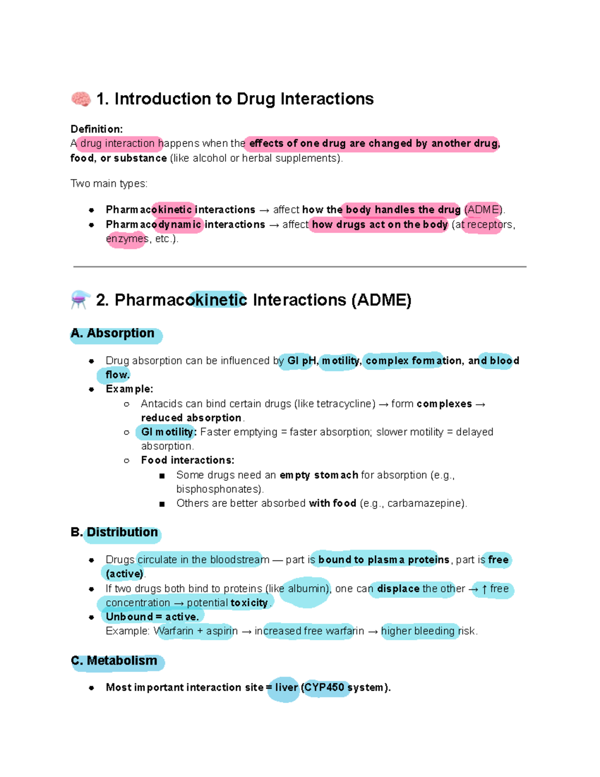 Introduction to Drug Interactions: Pharmacokinetics & Pharmacodynamics ...