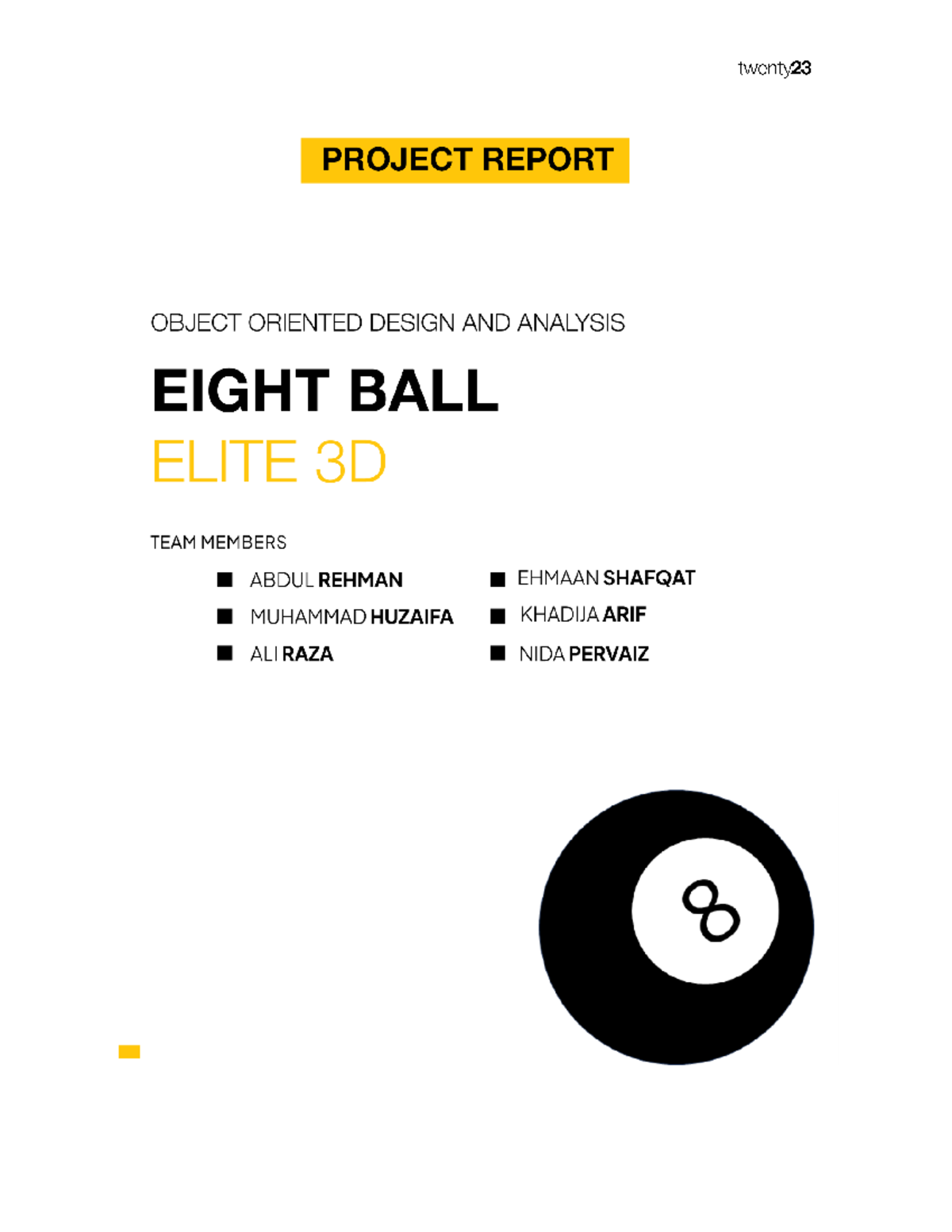OOAD Project Report (Eight Ball Elite 3D)-1 ...