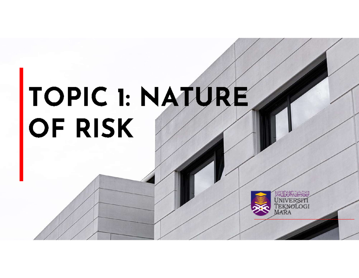 INS200 CHAP 1 - Risk Concepts and Classification Notes - Studocu