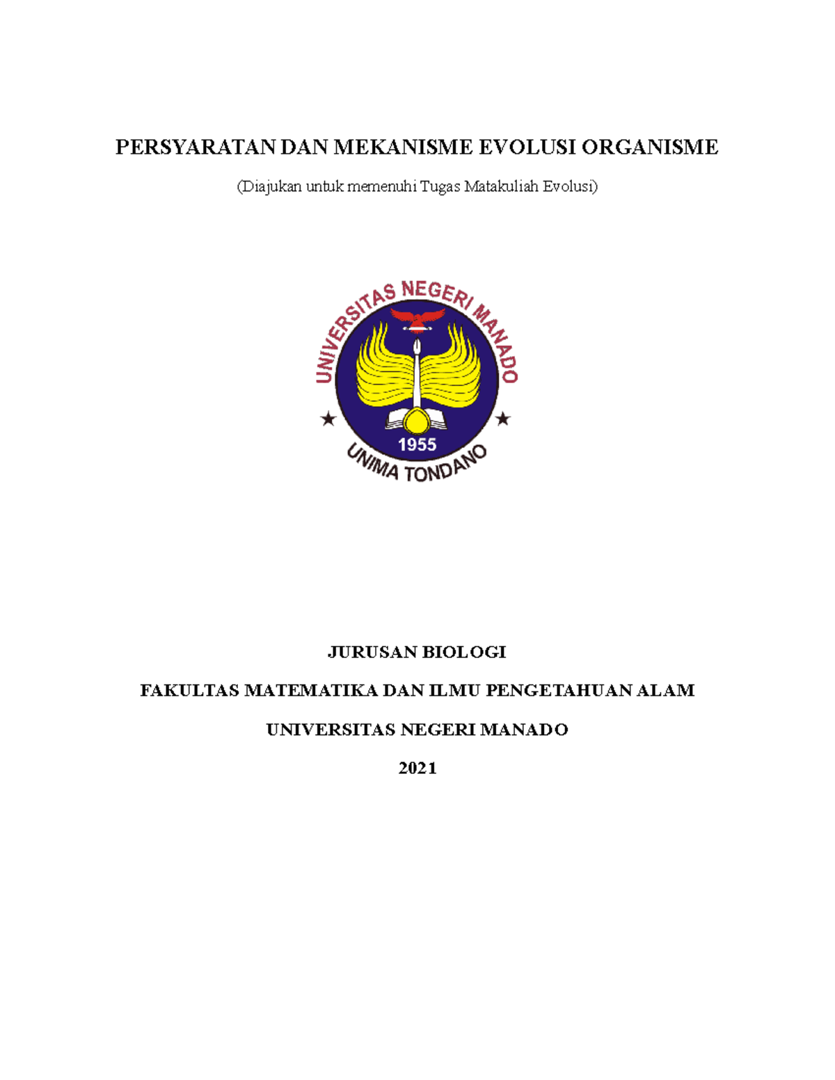 Persyaratan dan Mekanisme Evolus…