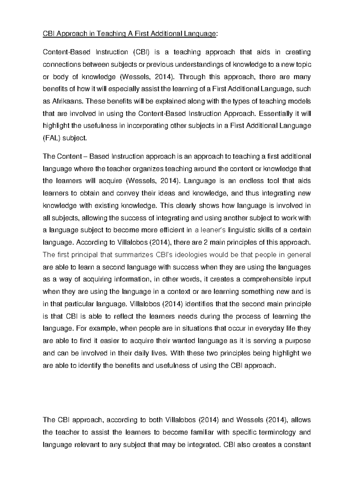 CBI Approach for Teaching Afrikaans as a First Additional Language ...