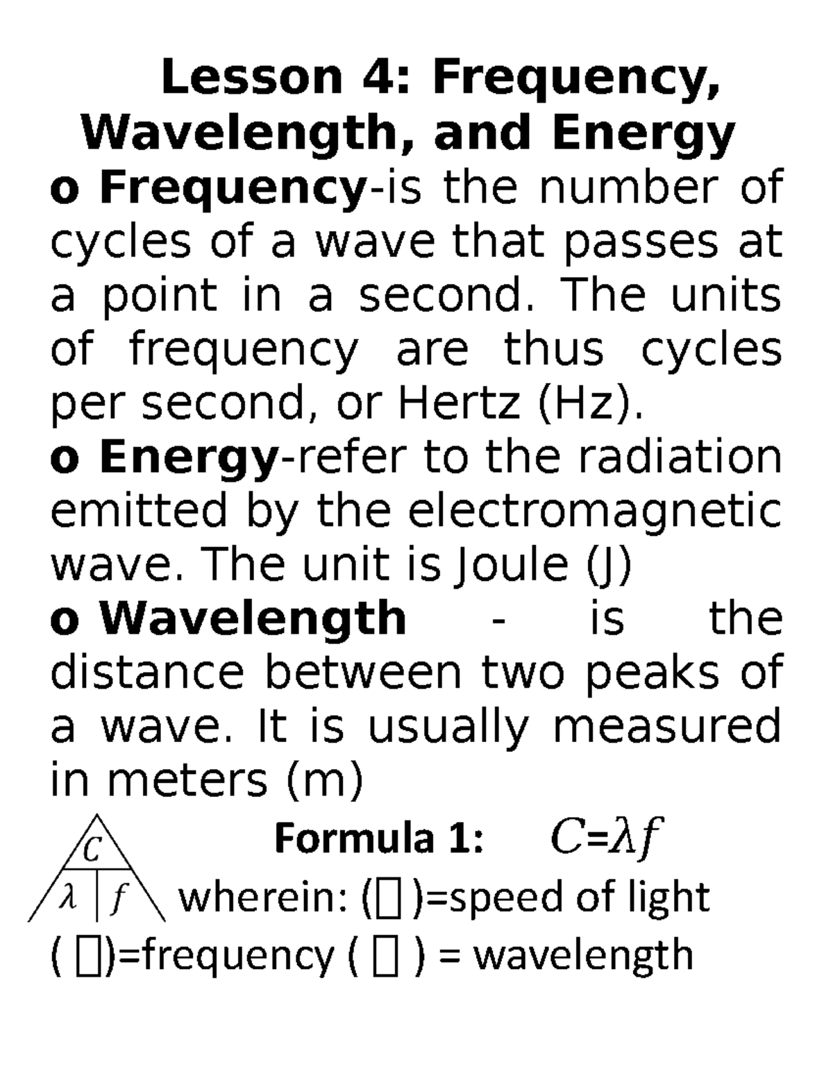 Q4-L4-Solving FEW - quiz - Lesson 4: Frequency, Wavelength, and Energy ...