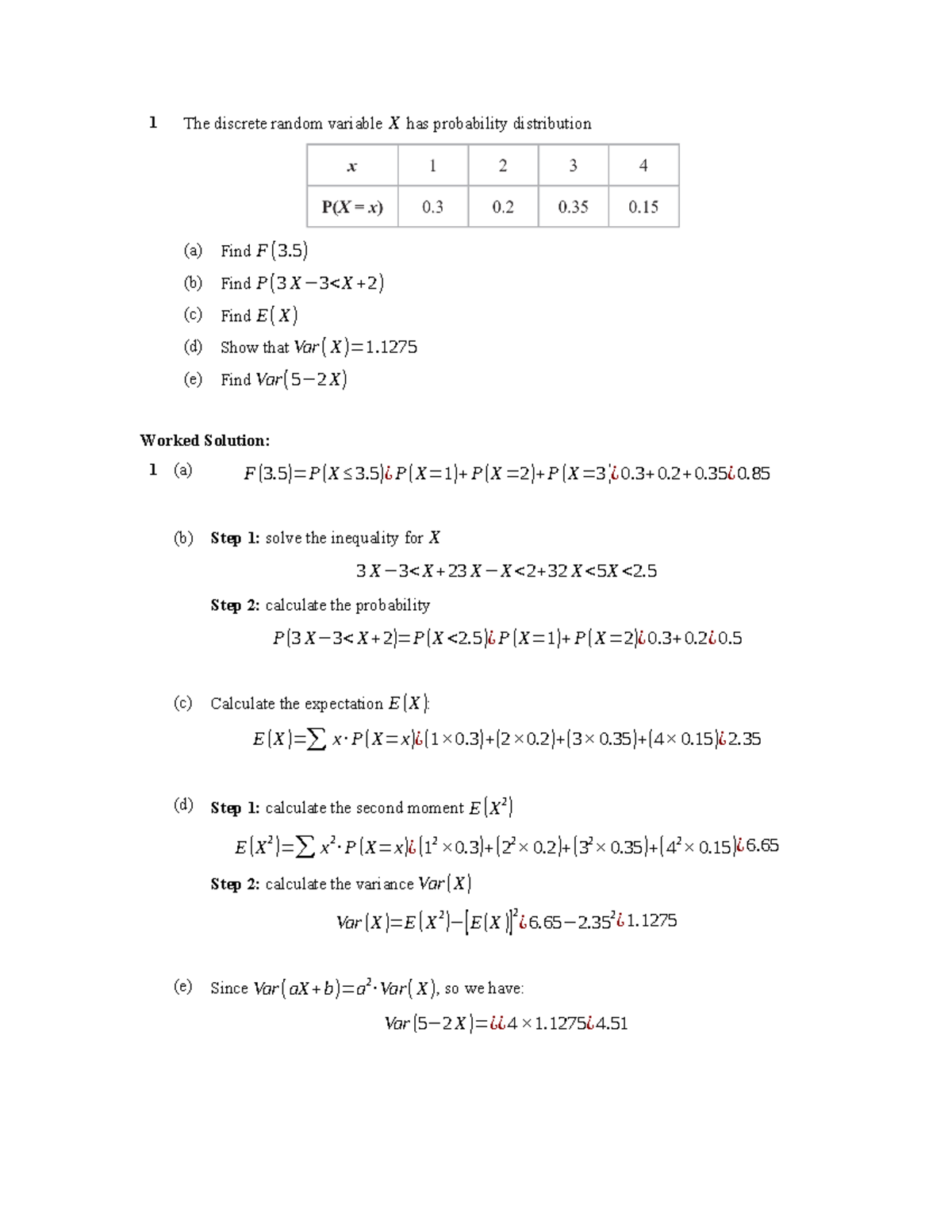 June 2025 S1 - Worked Solutions for Discrete Random Variables and ...
