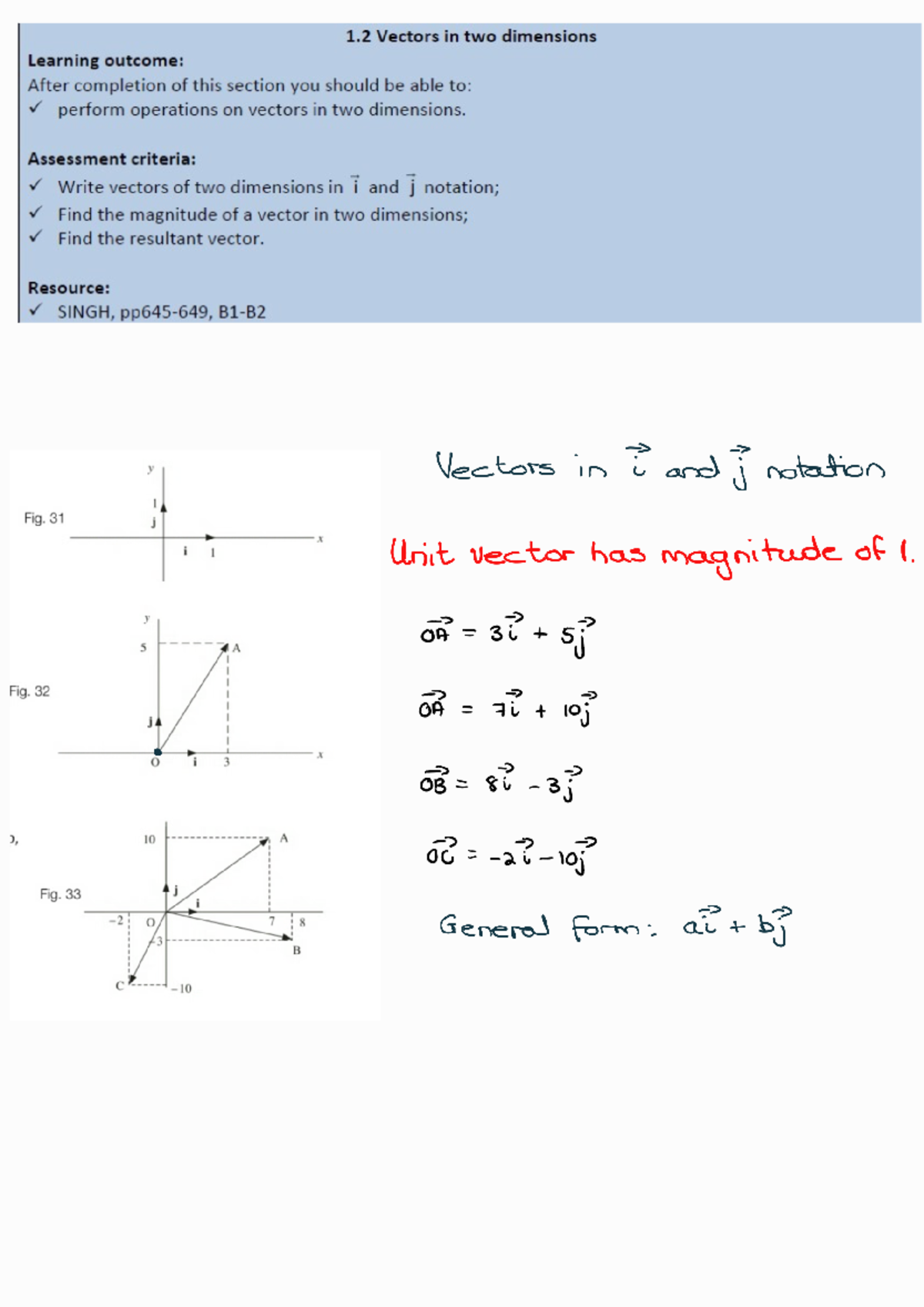 N1.2 Vectors in 2D - engineering maths - 1 Vectors in two dimensions ...