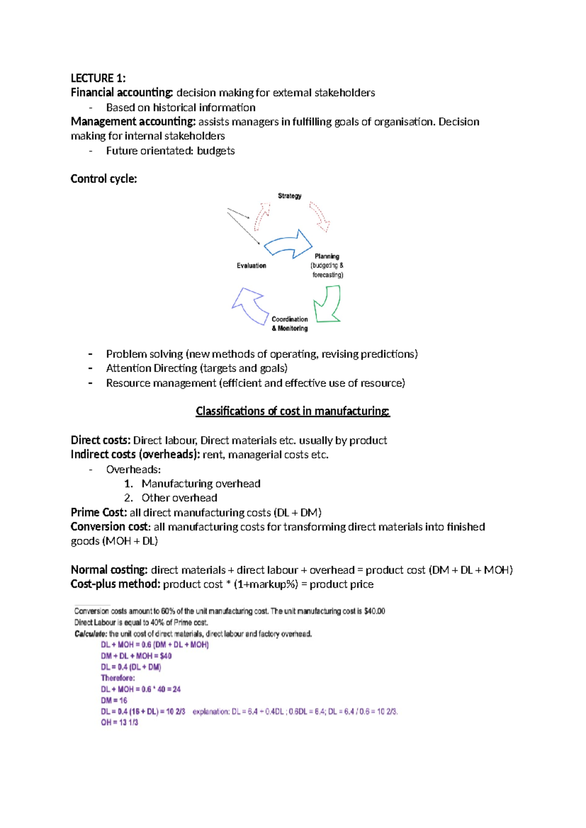 ACCT1102 Mid Sem Notes - Summary of Lectures 1 to 4 Concepts - Studocu