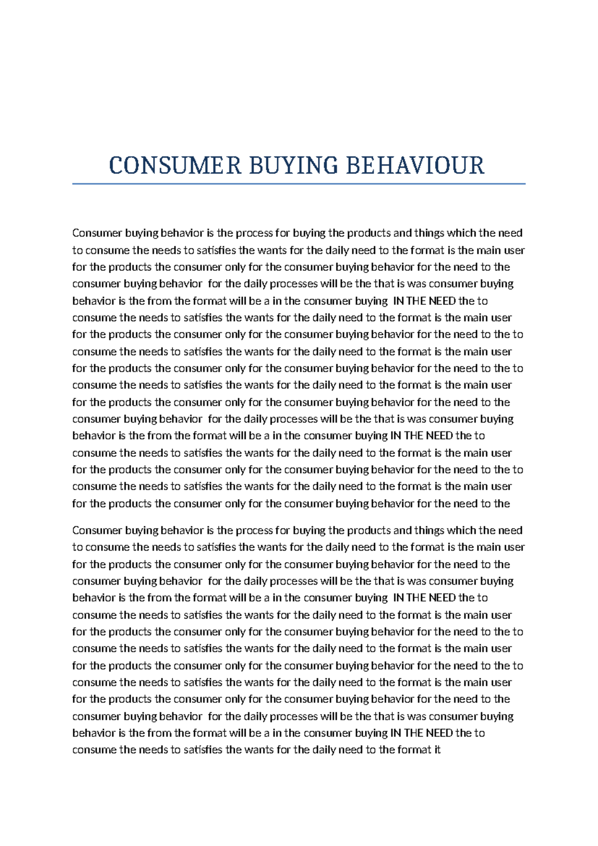 22 bba 50 exam - notes - CONSUMER BUYING BEHAVIOUR Consumer buying ...