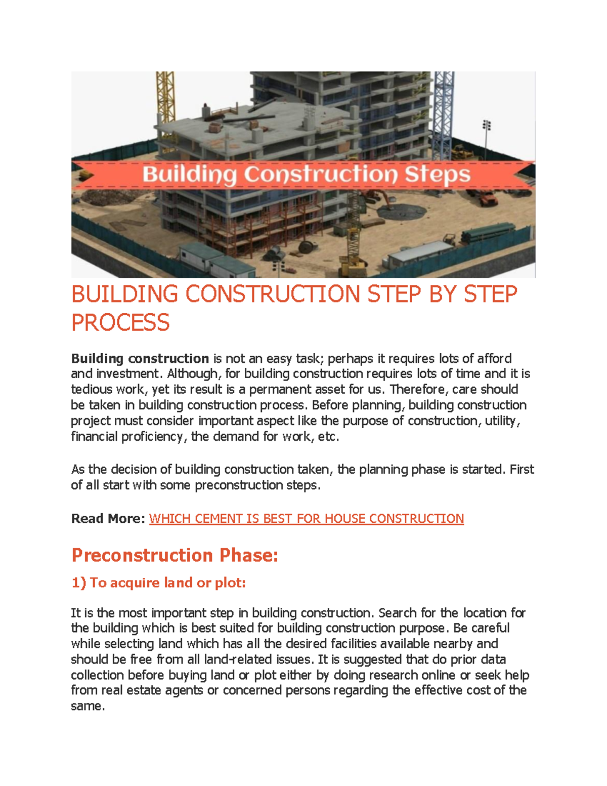 Building Construction Step-by-Step Process: A Comprehensive Guide - Studocu