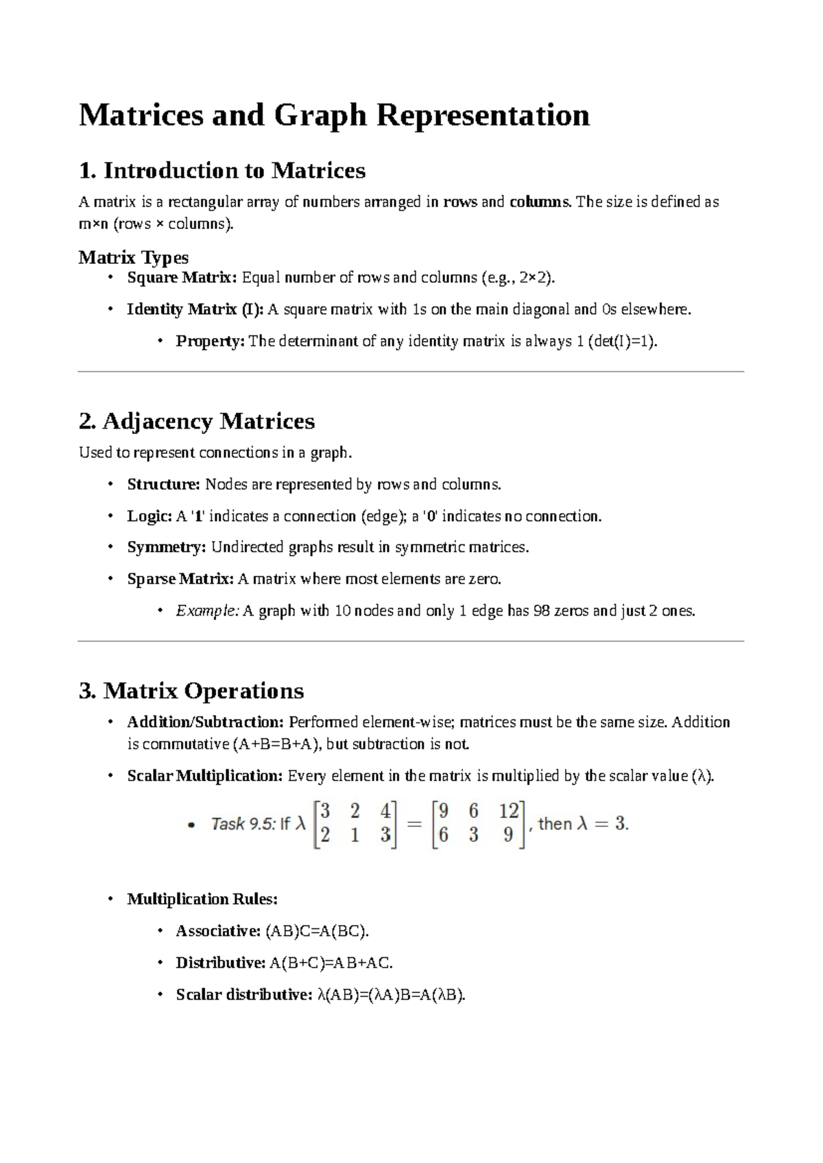 Matrices and Graph Representation - Introduction to Matrix Concepts ...