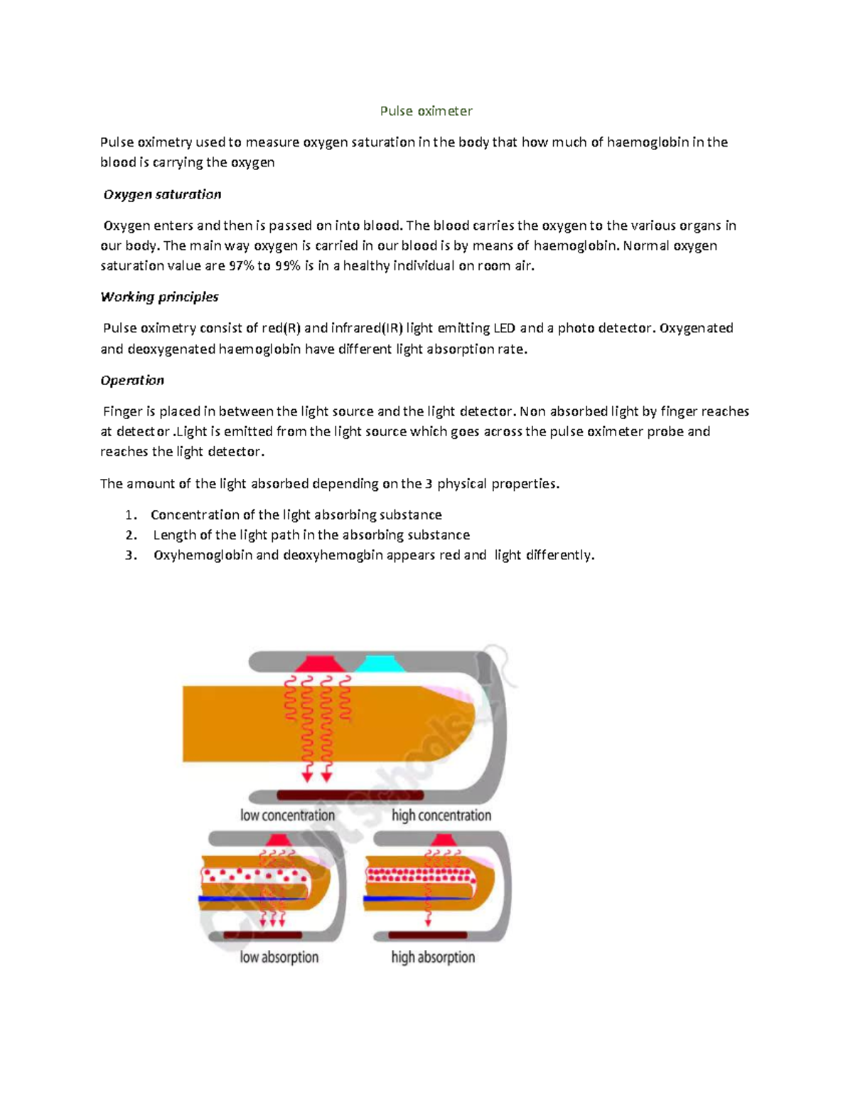 Pulse Oximeter: Understanding Pulse Oximetry and Its Applications - Studocu