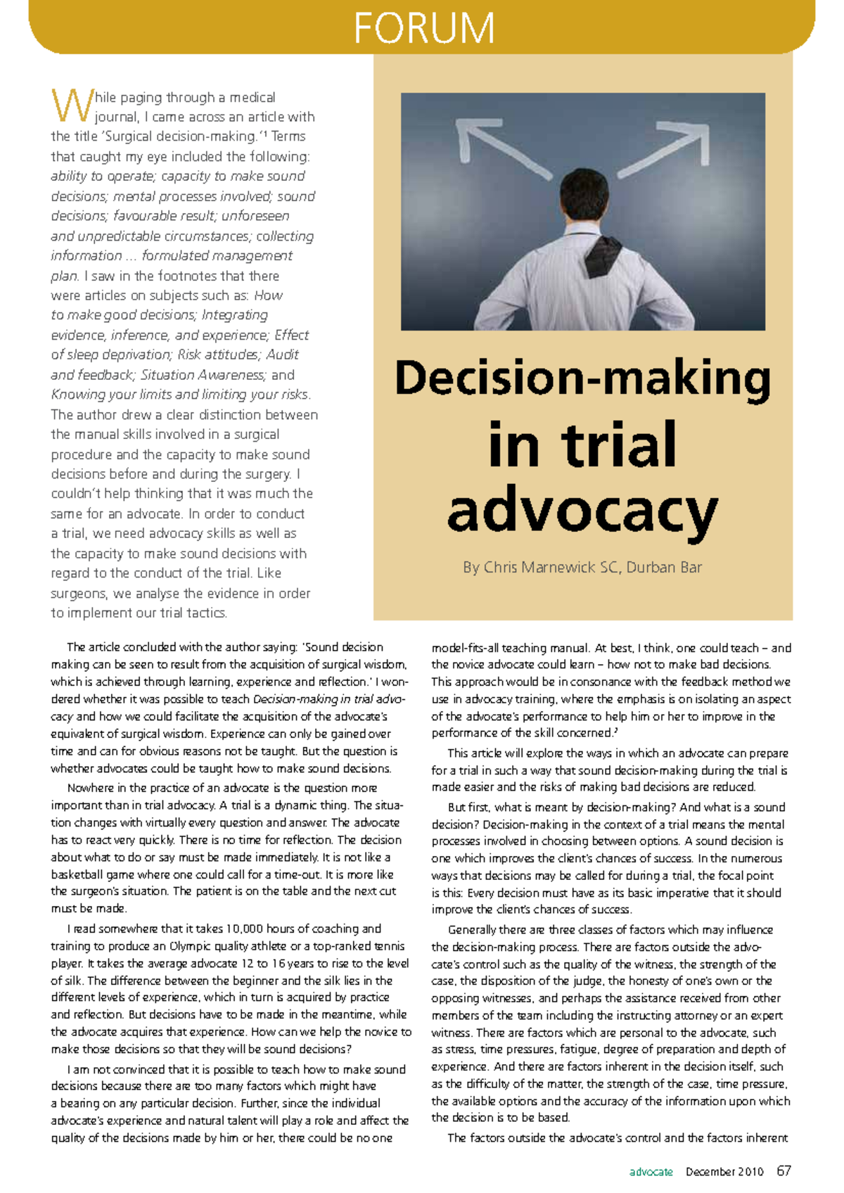 2010-december-vol023-no3-pp67-69 Trial Advocacy Notes - advocate ...