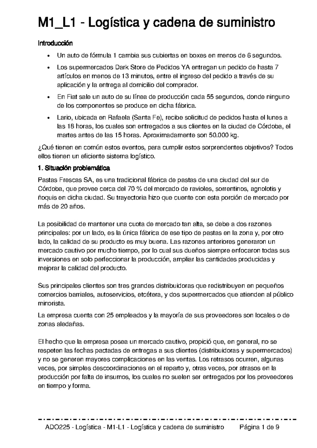 ADO225 Logística: Introducción a la Cadena de Suministro y Estrategias ...