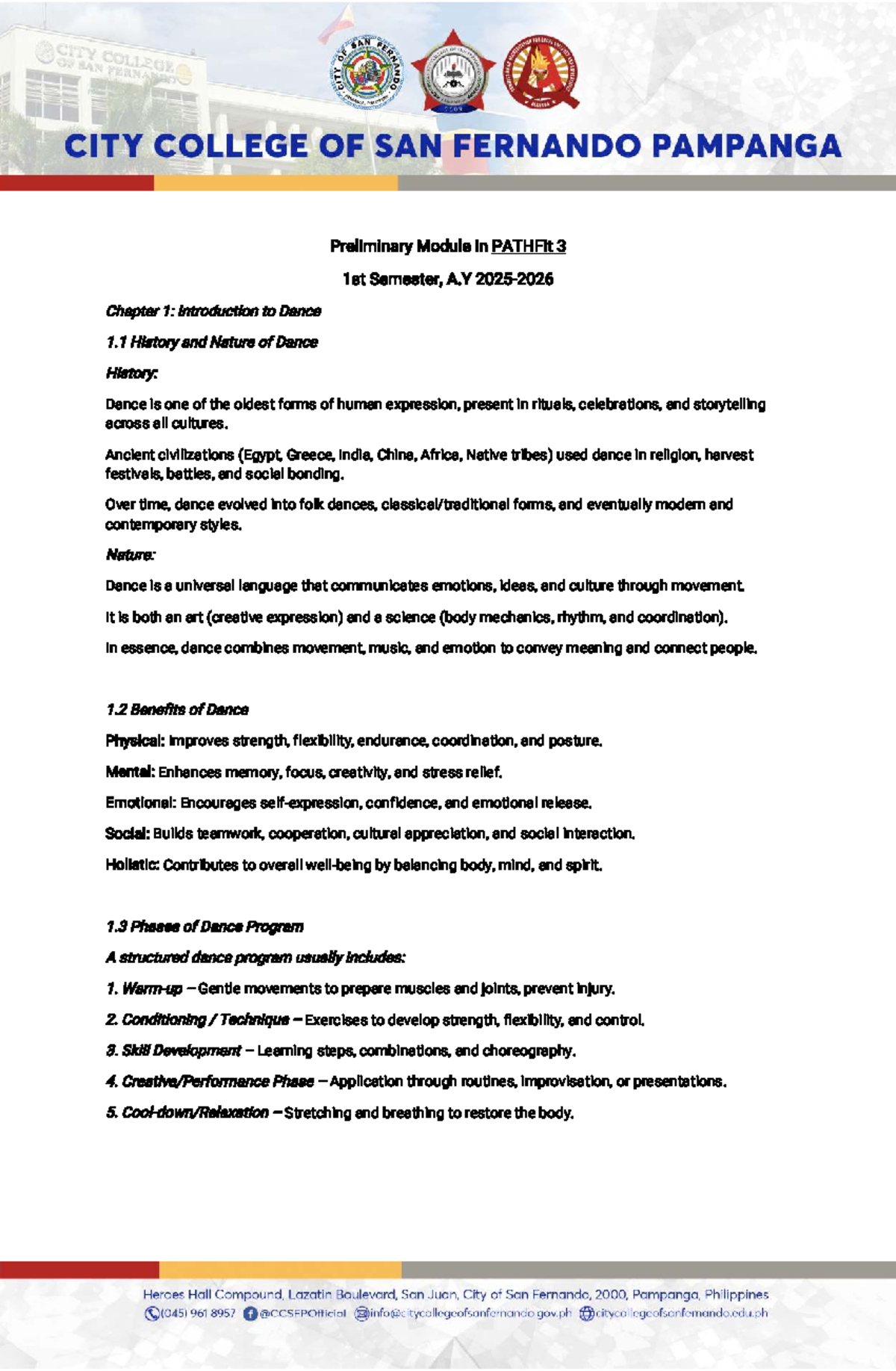 Module in PATHFit 3: Folk Dances and Their Cultural Significance - Studocu