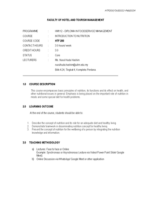 HTF200-Ch3- Carbohydrate - CARBOHYDRATE HTF ‐ INTRODUCTION TO NUTRITION ...