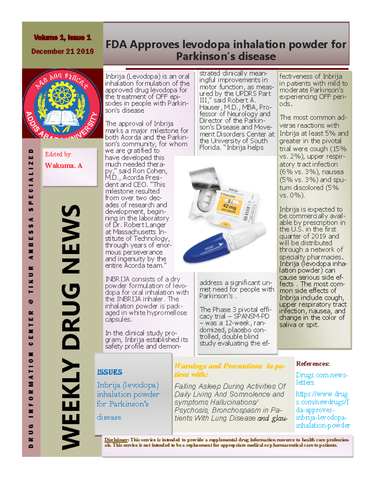 FDA Approves Inbrija (Levodopa Inhalation) for Parkinson's Treatment ...