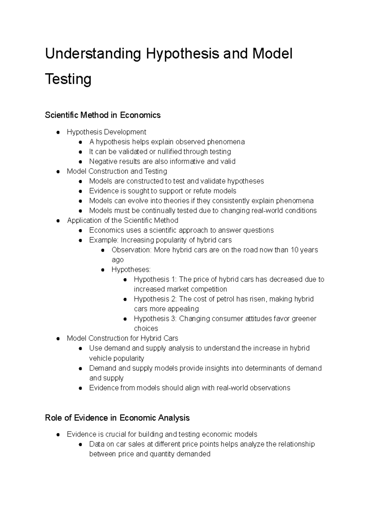 Understanding Hypothesis Testing & Model Construction in Economics ...