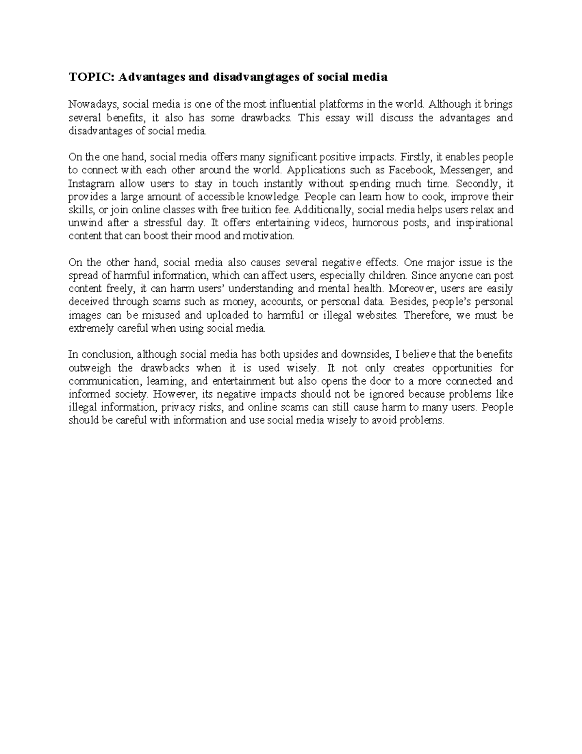 SOC 101: Pros and Cons of Social Media in Today's Society - Studocu