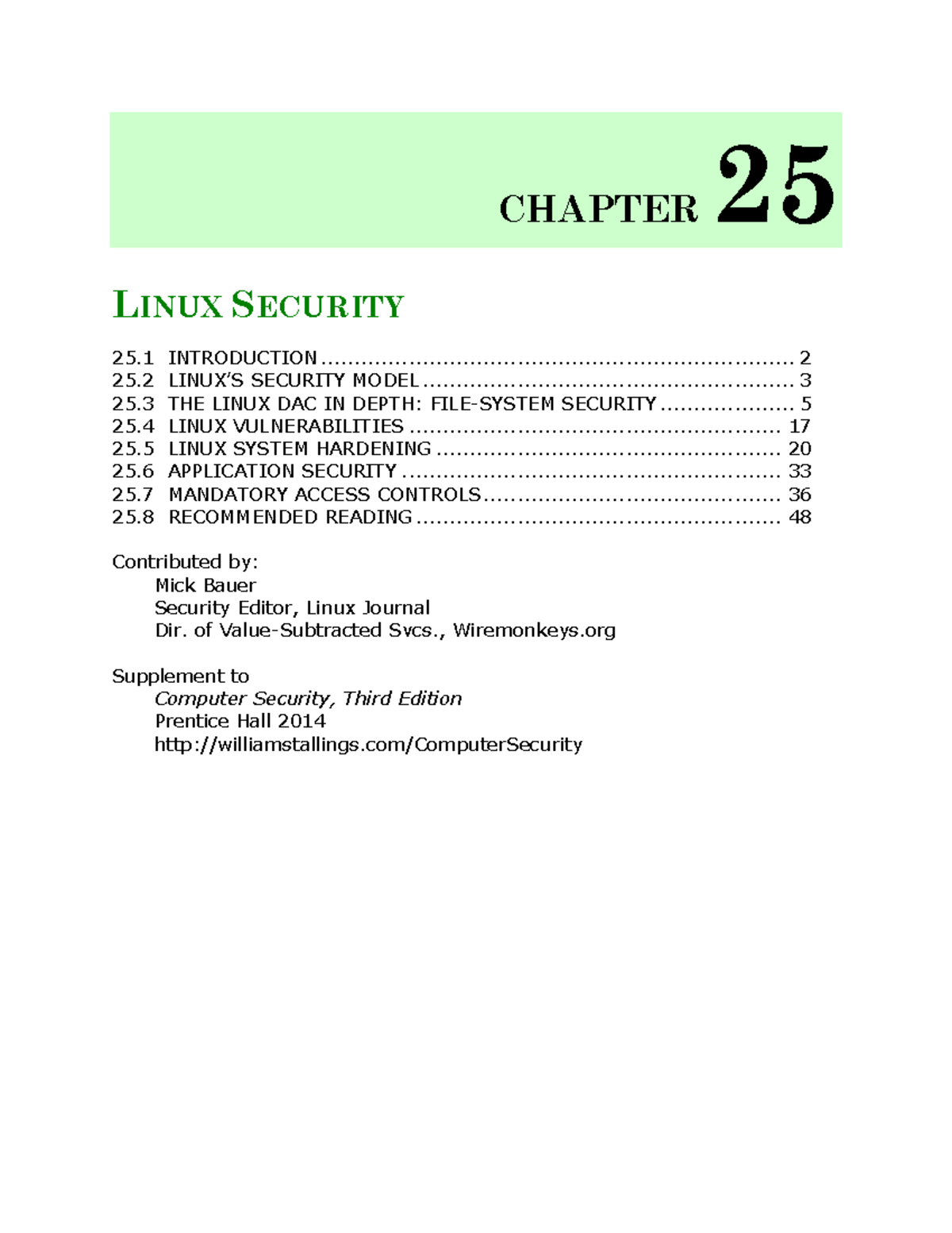 25-Linux Security - Addon chapter book - CHAPTER 25 LINUX SECURITY ...
