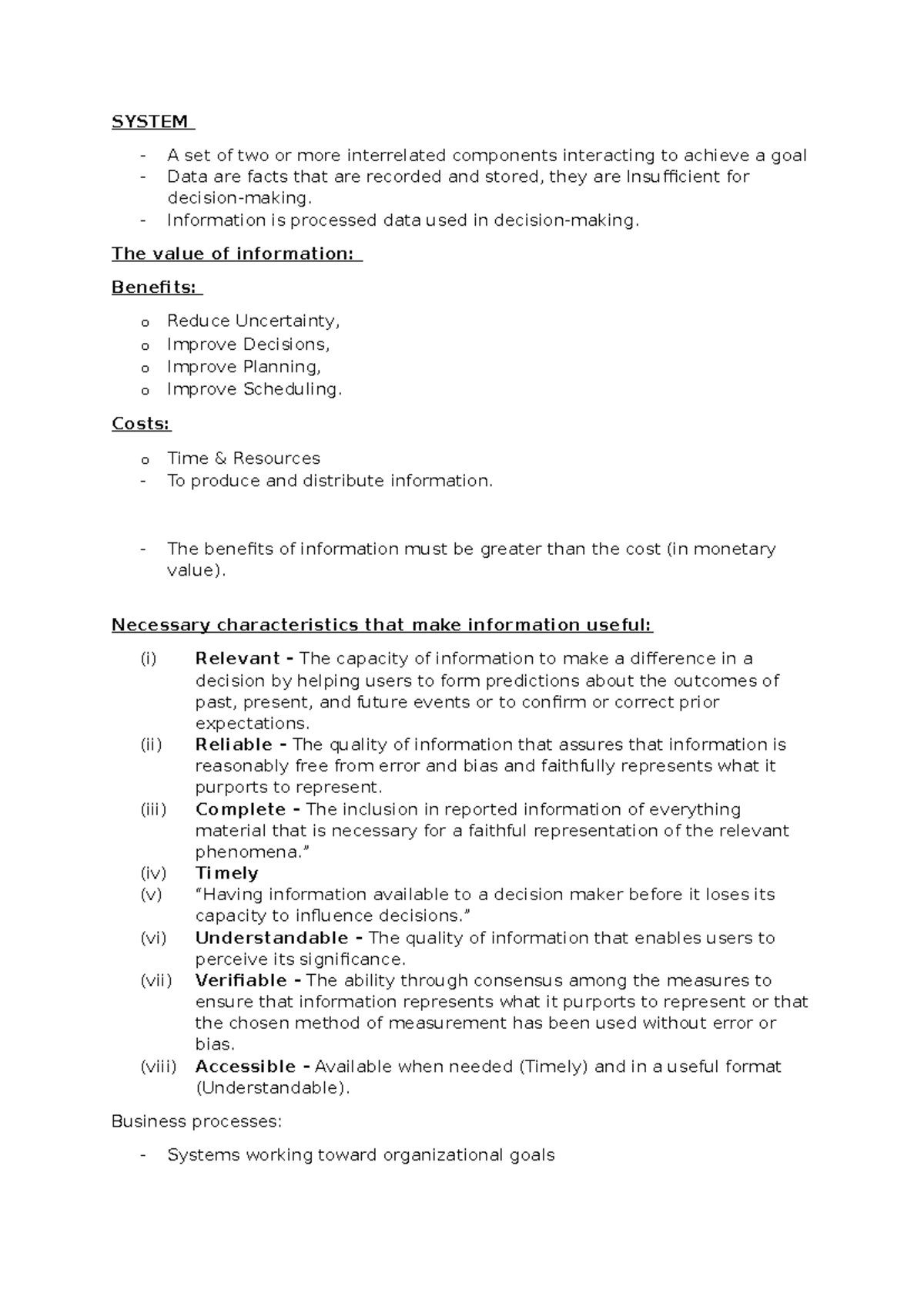 ACC239 Accounting Information Systems: Key Concepts and Benefits - Studocu