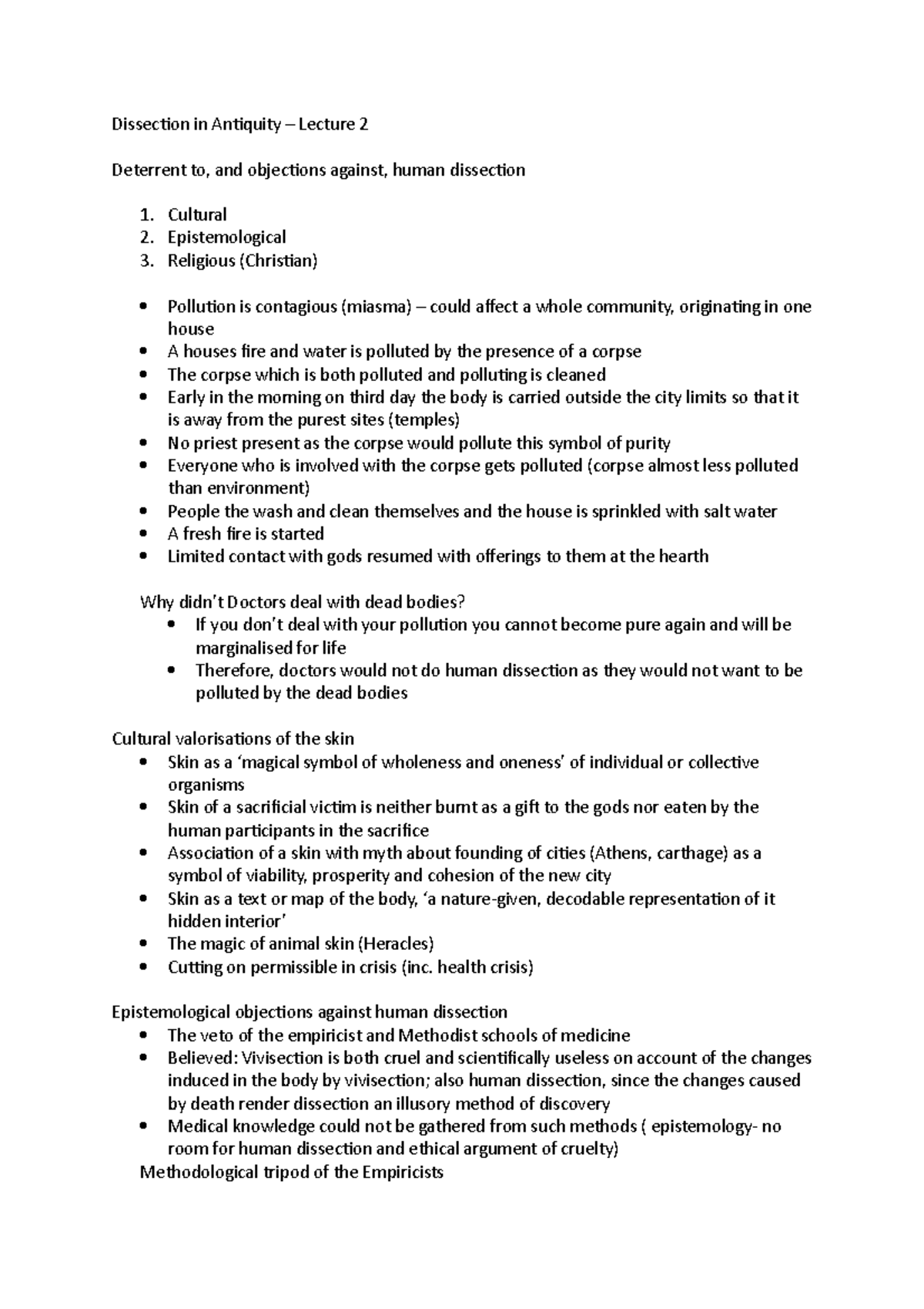 Dissection in Antiquity – Lecture 2 - Dissection in Antiquity – Lecture ...