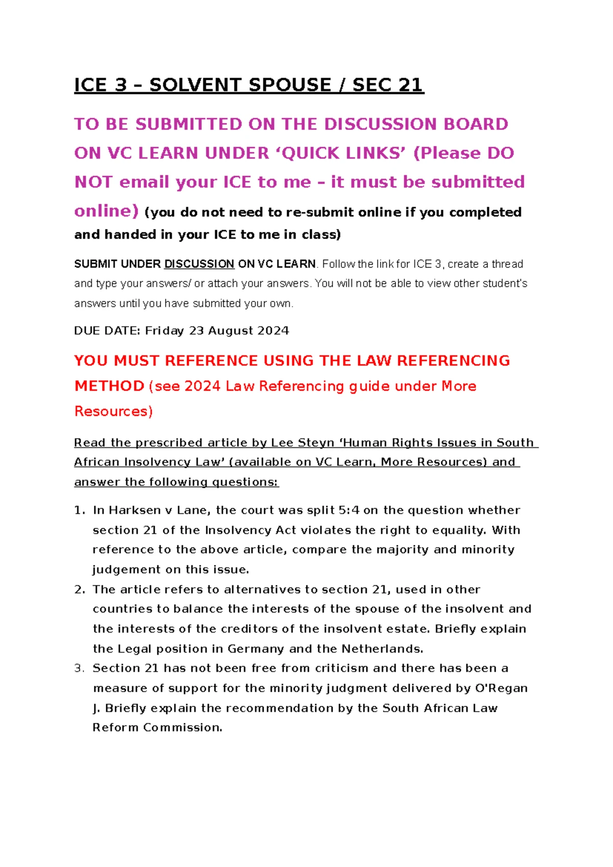 ICE 5: Uncompleted Contracts Assignment Guidelines & Questions - Studocu