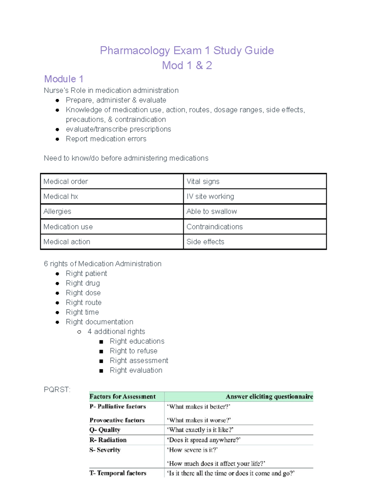 Pharmacology Exam 1 Study Guide: Key Concepts & Clinical Applications ...
