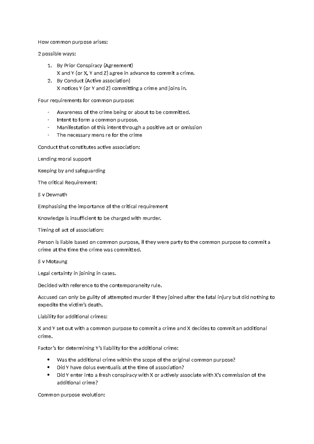 Criminal Law: Understanding Common Purpose and Associated Liabilities ...