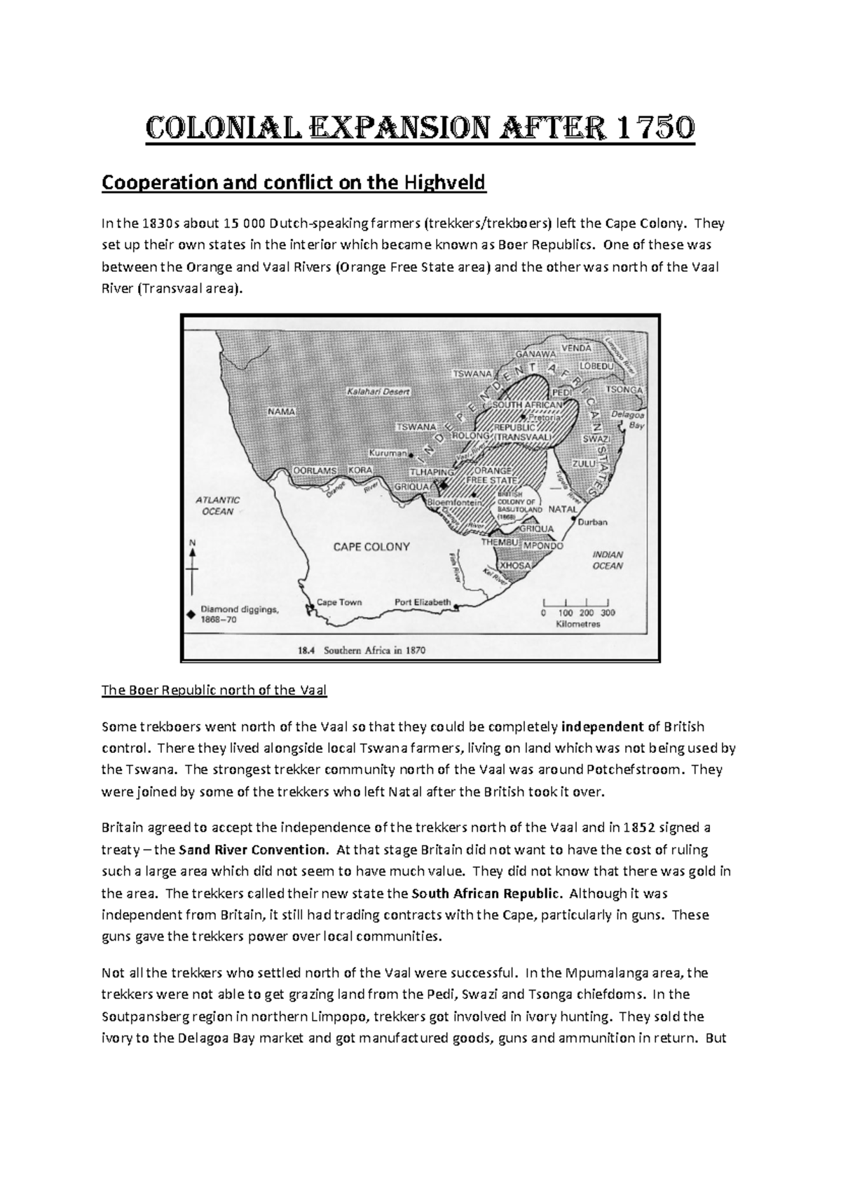 Co-operation & Conflict on the Highveld: Colonial Expansion Insights ...